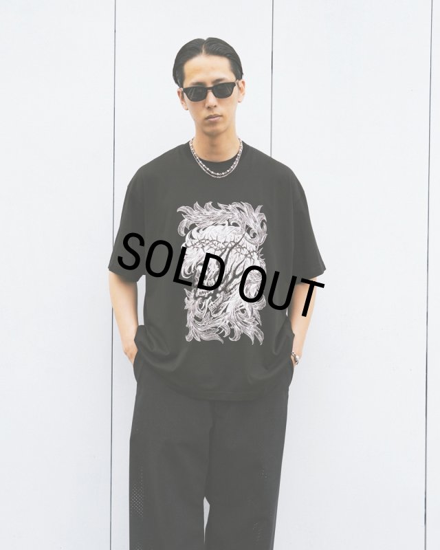 ANTIDOTE BUYERS CLUB/Pima Cotton S/S Tee（Leaf Skull）（Pure Black