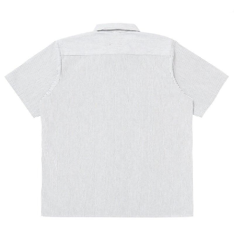 画像2: PORKCHOP/PCP WAPPEN WORK SHIRT（D.NAVY STRIPE）［PCPワッペンワークシャツ-26春夏］