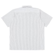 画像2: PORKCHOP/PCP WAPPEN WORK SHIRT（D.NAVY STRIPE）［PCPワッペンワークシャツ-26春夏］ (2)