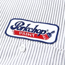 画像4: PORKCHOP/PCP WAPPEN WORK SHIRT（D.NAVY STRIPE）［PCPワッペンワークシャツ-26春夏］ (4)