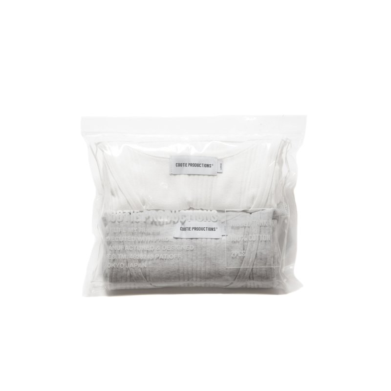 画像1: COOTIE PRODUCTIONS/Ribbed Tank Top（2 Pack）（White & Ash Gray）［リブドタンクトップ-26秋冬］