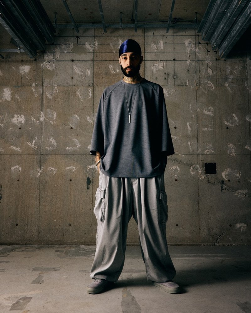 画像3: TIGHTBOOTH/STRIPE BAGGY CARGO PANTS（Gray）［ストライプバギーカーゴパンツ-26夏］