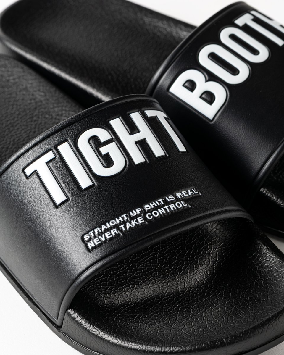 画像7: TIGHTBOOTH/BIG LABEL SLIDE SANDAL（Black）［ビッグラベルスライドサンダル-26夏］ (7)