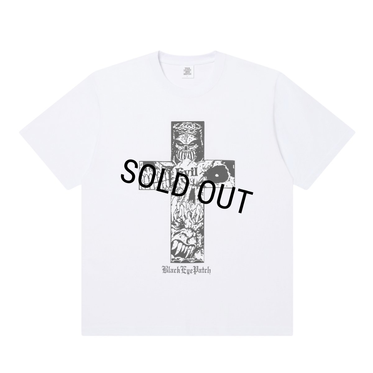 画像1: BlackEyePatch/EVIL CROSS TEE（WHITE） (1)
