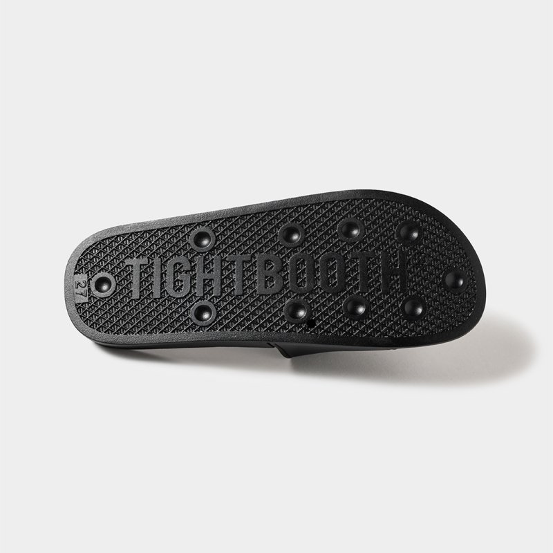画像2: TIGHTBOOTH/BIG LABEL SLIDE SANDAL（Black）［ビッグラベルスライドサンダル-26夏］