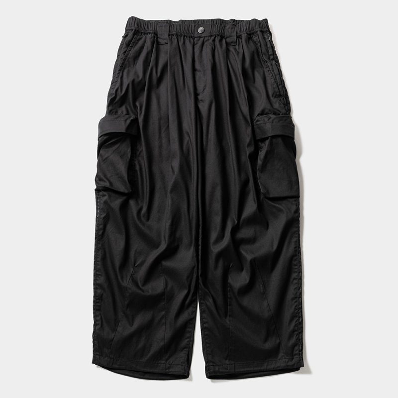 画像1: TIGHTBOOTH/STRIPE BAGGY CARGO PANTS（Black）［ストライプバギーカーゴパンツ-26夏］