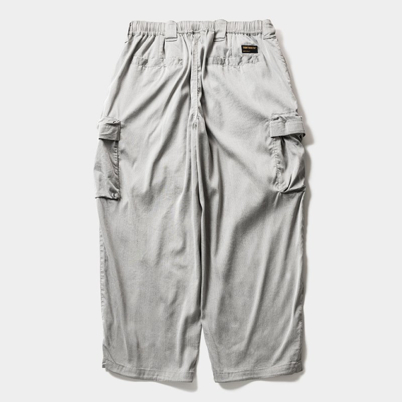 画像2: TIGHTBOOTH/STRIPE BAGGY CARGO PANTS（Gray）［ストライプバギーカーゴパンツ-26夏］