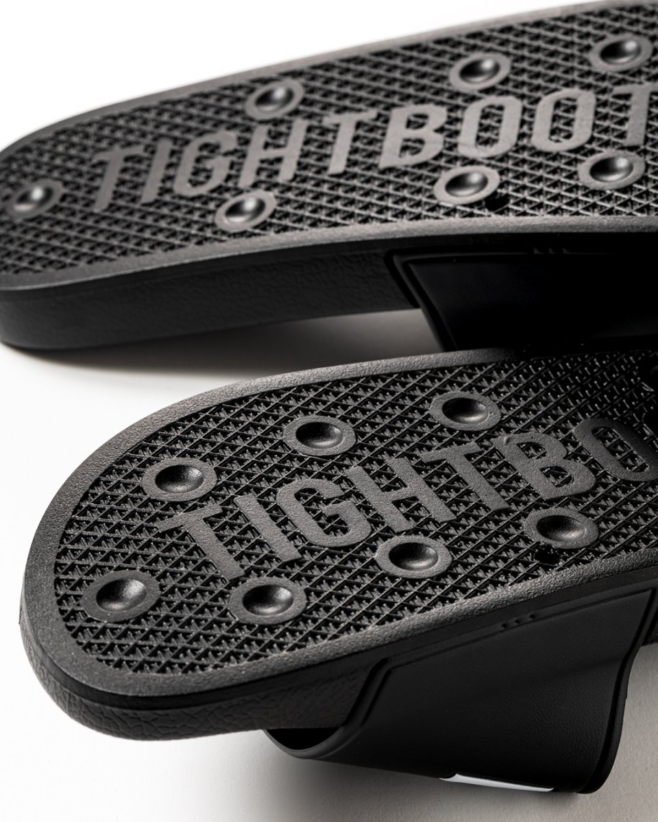 画像8: TIGHTBOOTH/BIG LABEL SLIDE SANDAL（Black）［ビッグラベルスライドサンダル-26夏］ (8)