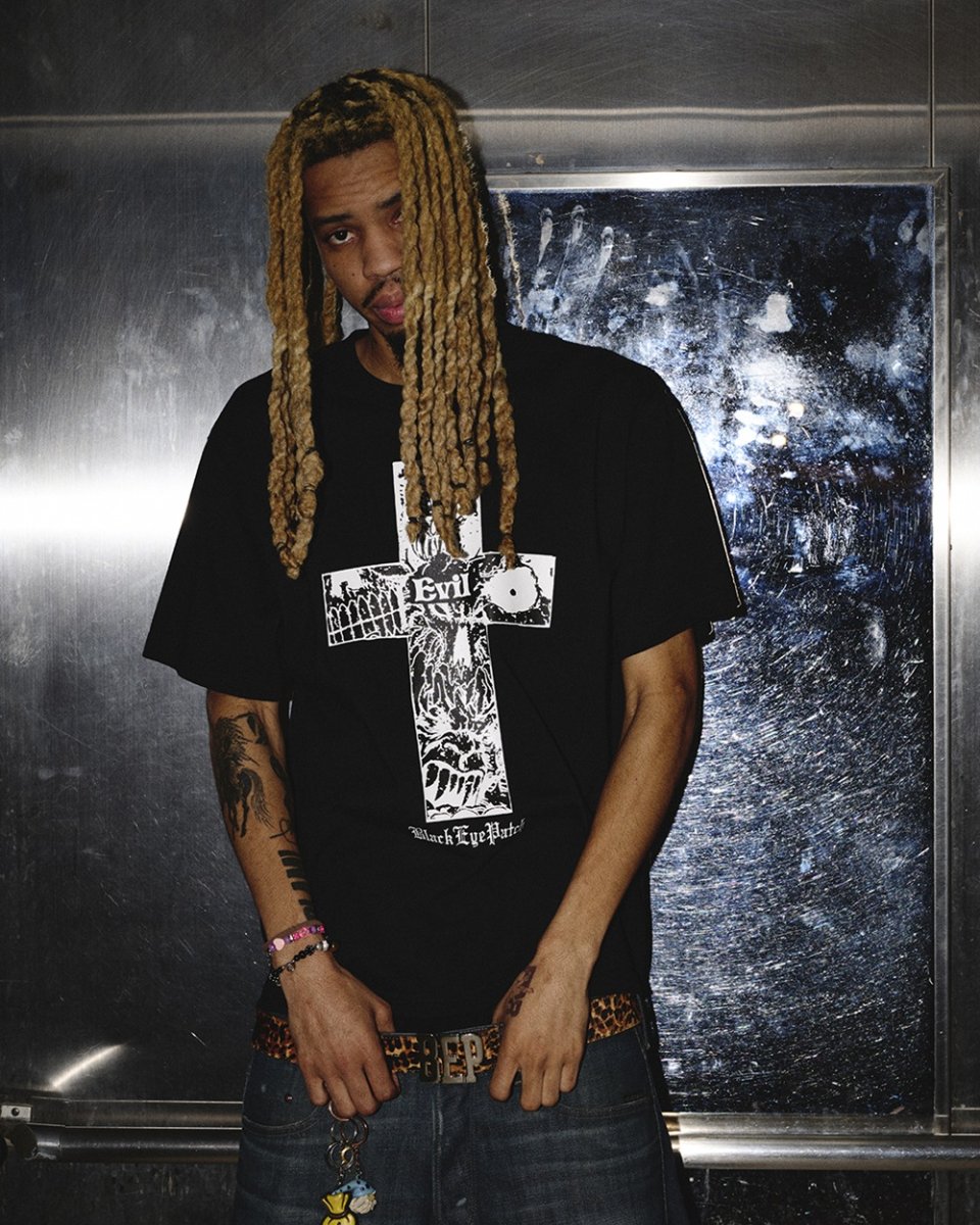 画像3: BlackEyePatch/EVIL CROSS TEE（WHITE） (3)