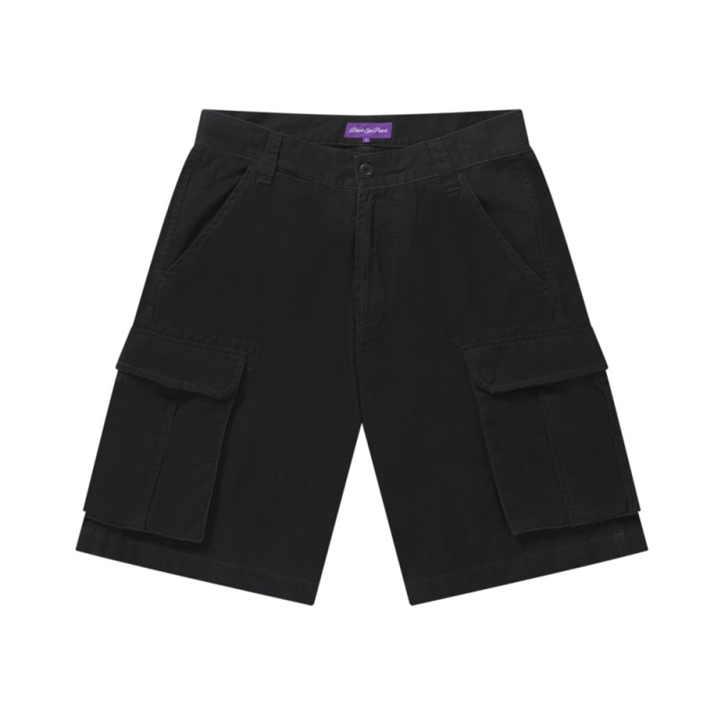 画像1: BlackEyePatch/OG LABEL WASHED CARGO BAGGY SHORTS(BLACK)