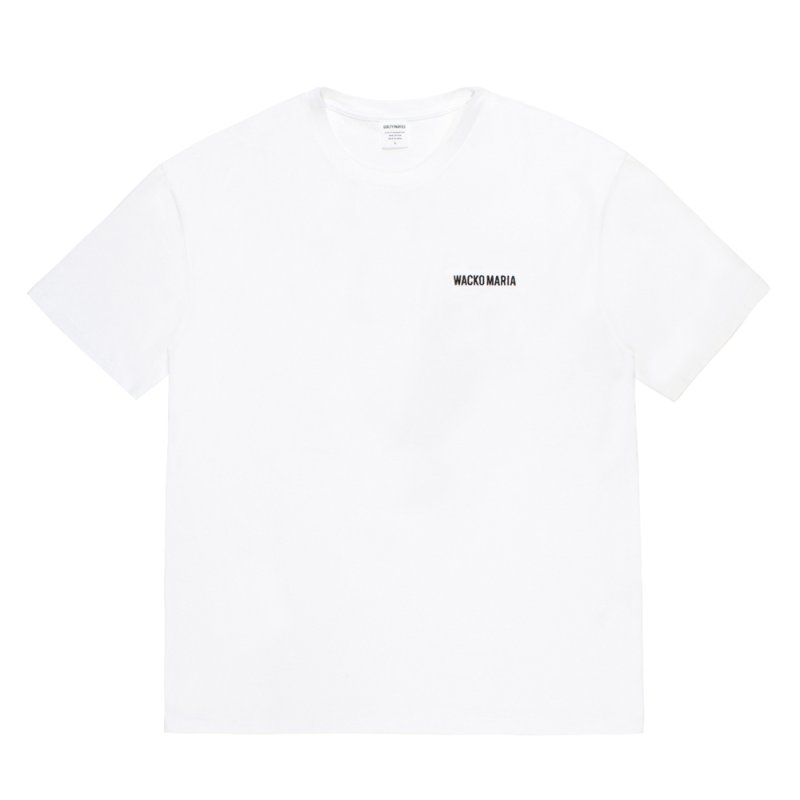 画像1: WACKO MARIA/WASHED HEAVY WEIGHT T-SHIRT（WHITE）［刺繍T-26秋冬］