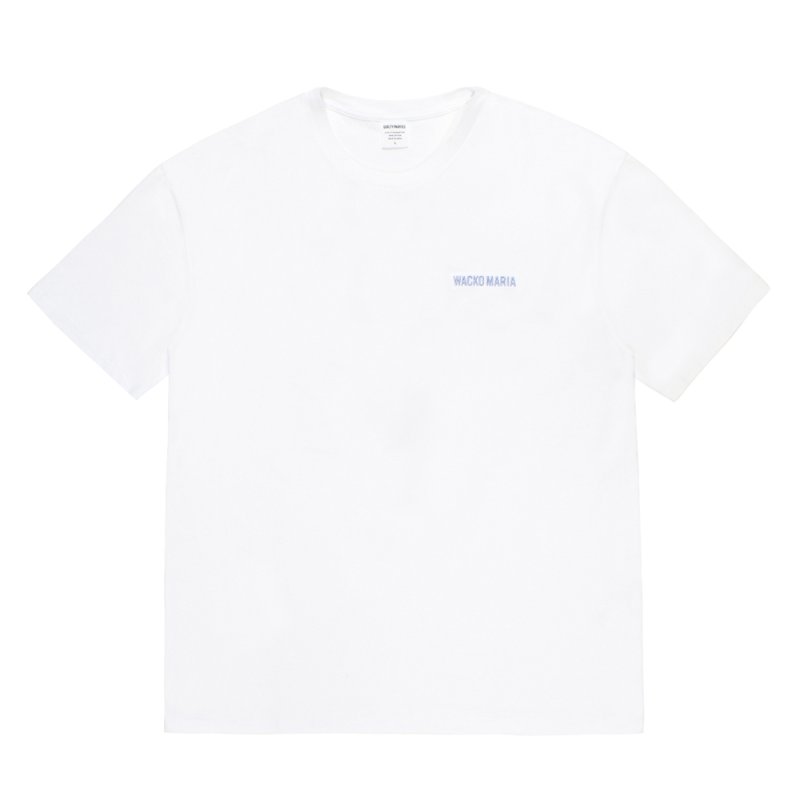 画像1: WACKO MARIA/WASHED HEAVY WEIGHT T-SHIRT（WHITE）［刺繍T-26秋冬］