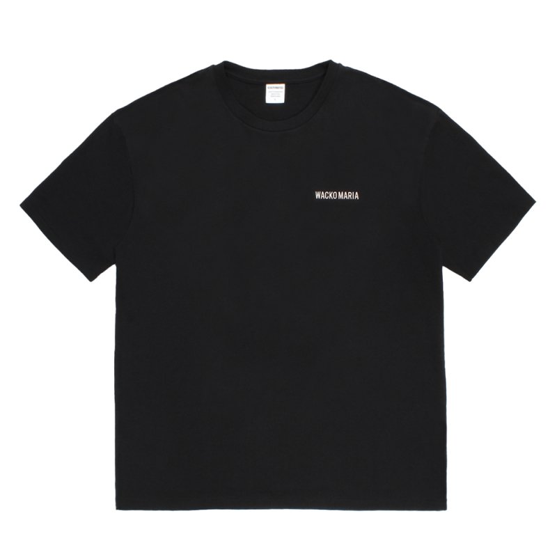 画像1: WACKO MARIA/WASHED HEAVY WEIGHT T-SHIRT（BLACK）［刺繍T-26秋冬］