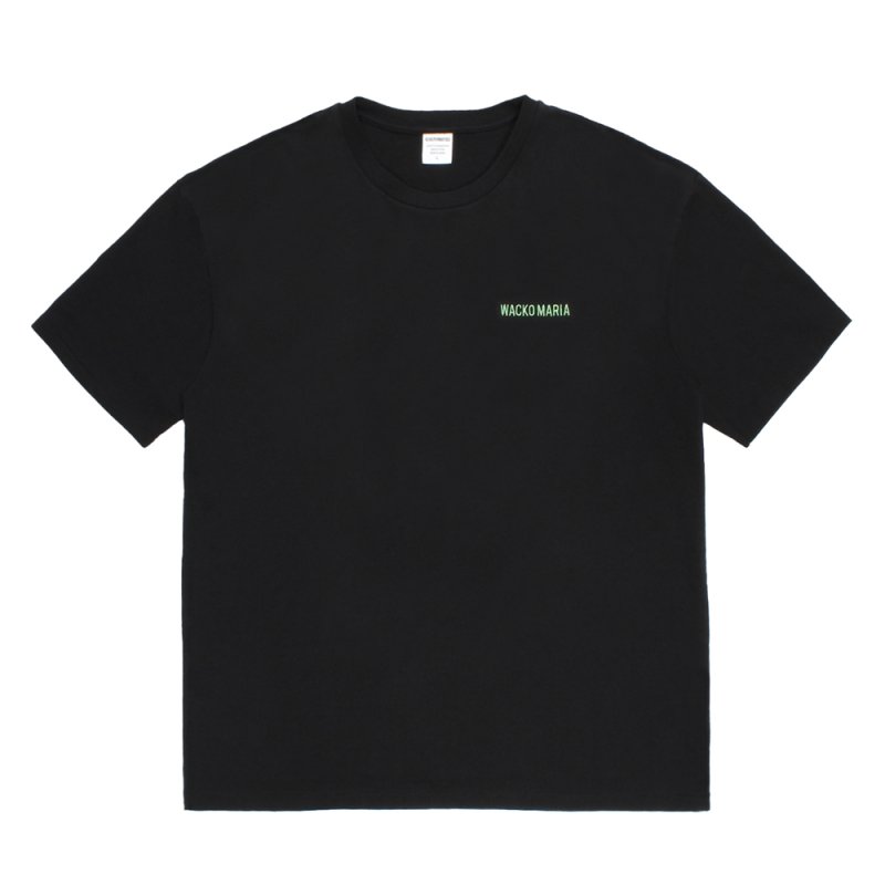 画像1: WACKO MARIA/WASHED HEAVY WEIGHT T-SHIRT（BLACK）［刺繍T-26秋冬］