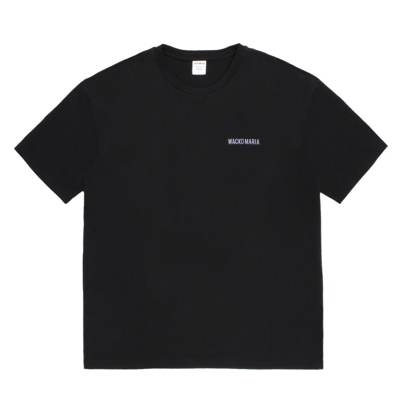 画像1: WACKO MARIA/WASHED HEAVY WEIGHT T-SHIRT（BLACK）［刺繍T-26秋冬］