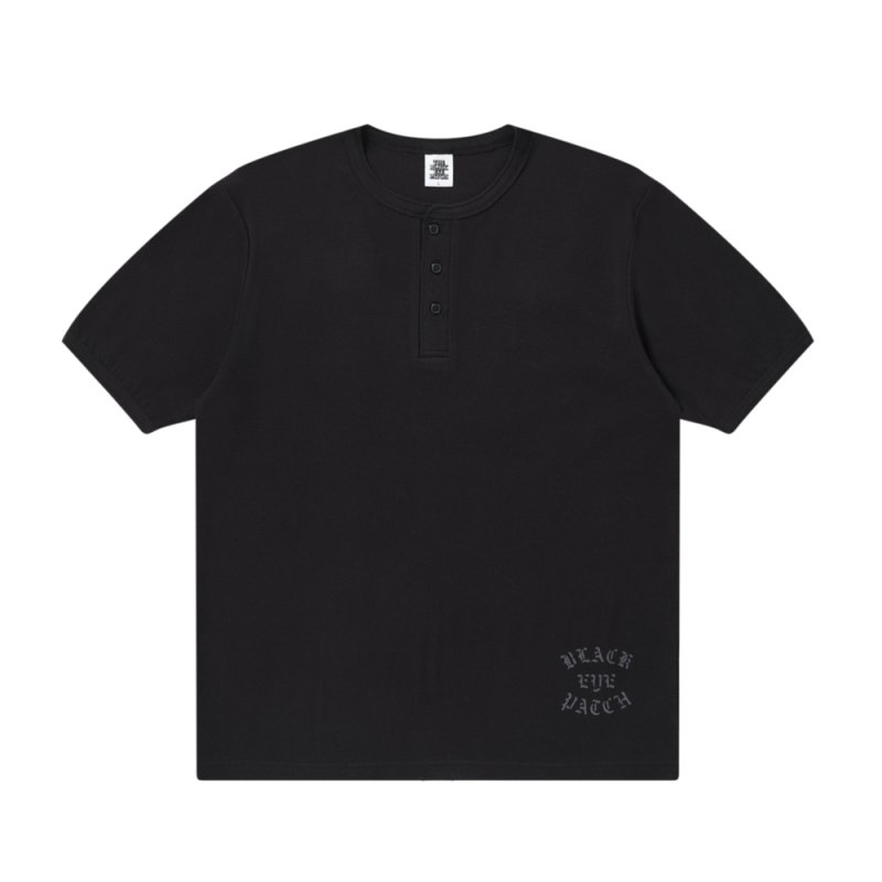 画像1: BlackEyePatch/OE COLLEGE HENLEY TEE (BLACK)