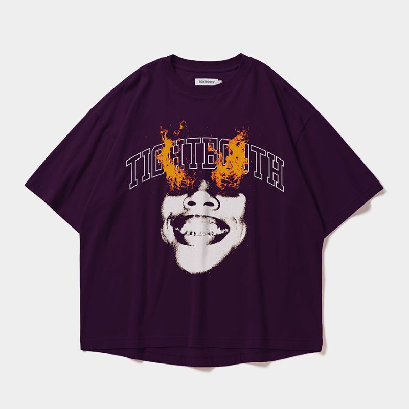 画像1: TIGHTBOOTH/BURNING S/S T-SHIRT（Purple）［バーニングT-26夏］