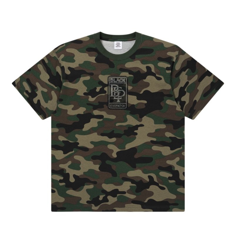 画像1: BlackEyePatch/RHINESTONE DOUBLE R LOGO TEE (WOODLAND CAMO)