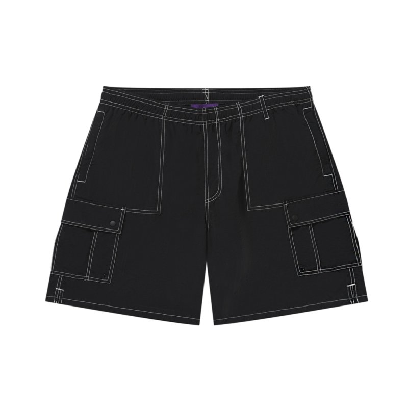 画像1: BlackEyePatch/3 LETTER OE CARGO SWIM SHORTS（BLACK）