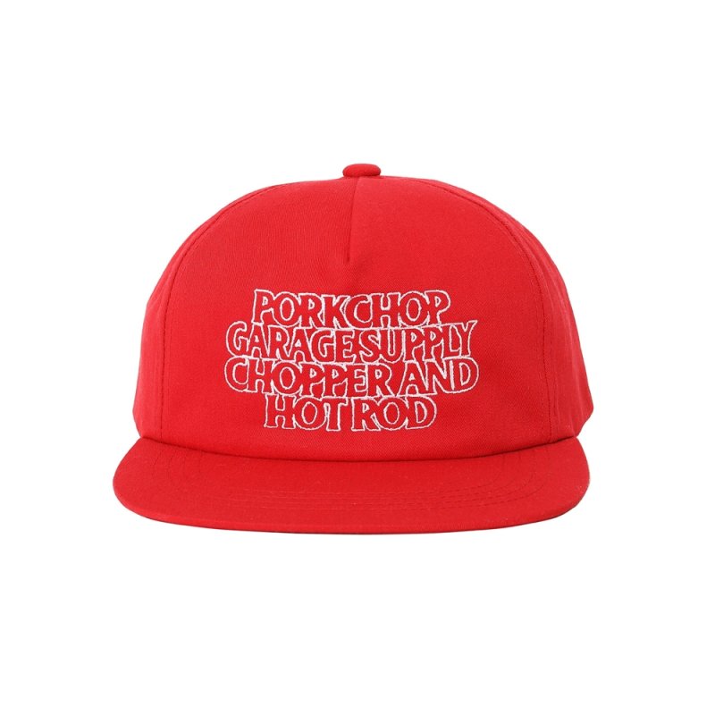 画像1: PORKCHOP/C&H LOGO COTTON CAP（RED）［C&Hロゴコットンキャップ-26春夏］