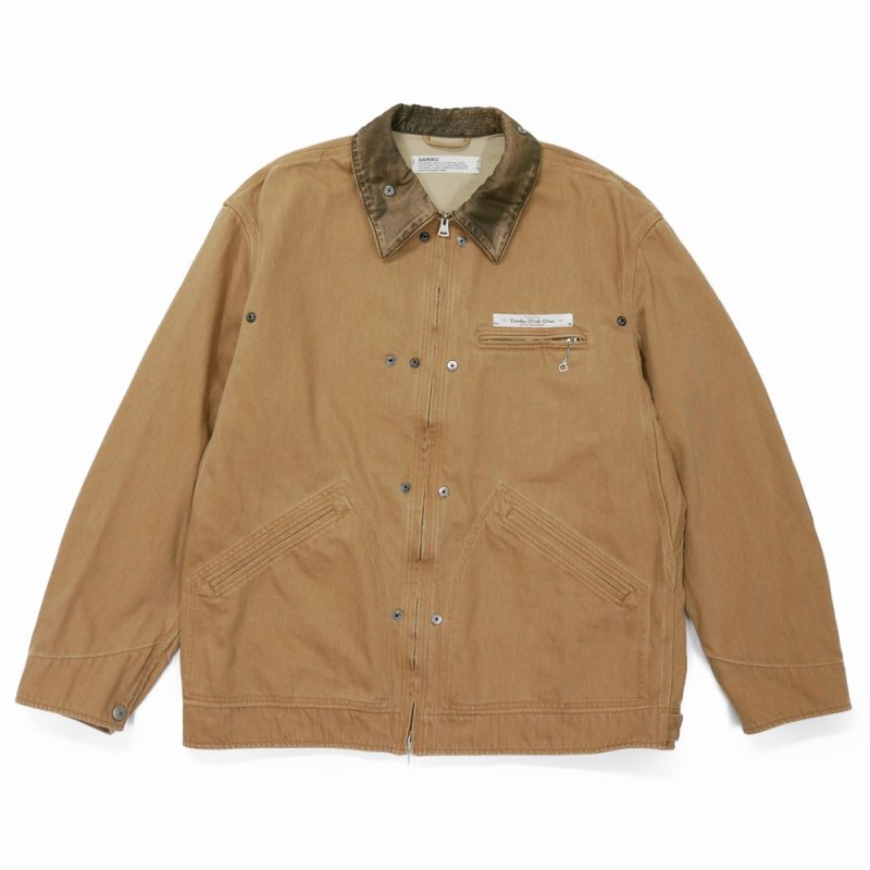 画像1: DAIRIKU/"Dairiku Work Wear" Vintage Wash Jacket（Beige）［ヴィンテージウォッシュJKT-26秋冬］