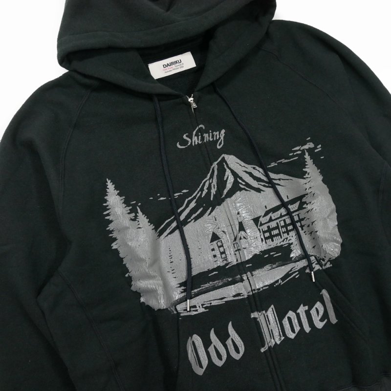 画像2: DAIRIKU/"Odd Hotel" Silk-Cotton Zip Up Hoodie（Black）［スウェットジップアップフーディー-26秋冬］