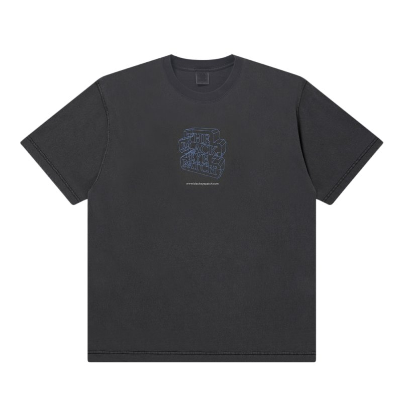 画像1: BlackEyePatch/POLYGON OG LABEL TEE（WASHED BLACK）