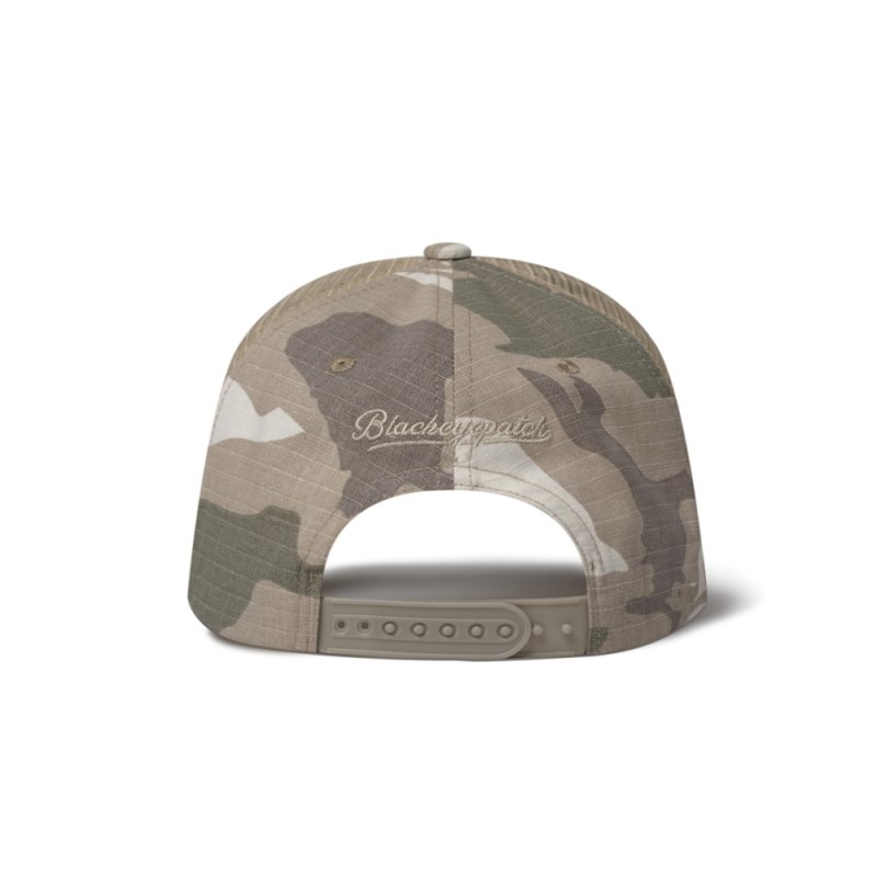 画像2: BlackEyePatch/LEATHER PATCHED MESH CAP（SAND CAMO）