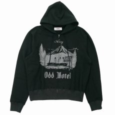 画像1: DAIRIKU/"Odd Hotel" Silk-Cotton Zip Up Hoodie（Black）［スウェットジップアップフーディー-26秋冬］ (1)
