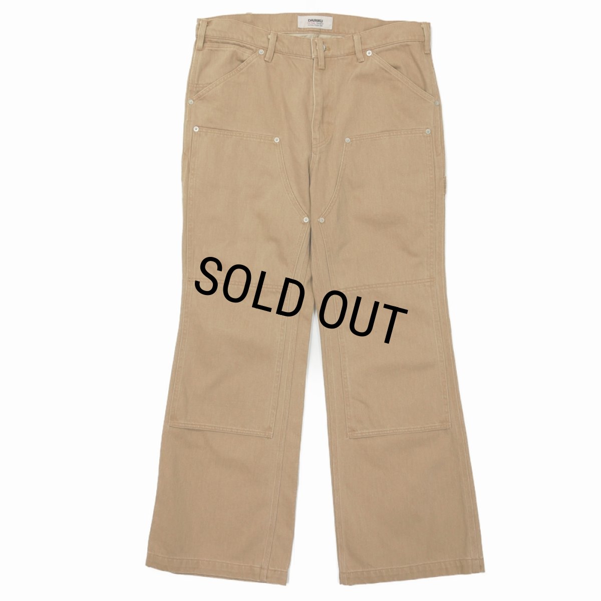 画像1: DAIRIKU/"Flare" Vintage Wash Painter Chino Pants（Beige）［"フレア"ヴィンテージウォッシュペインターチノパン-26秋冬］ (1)