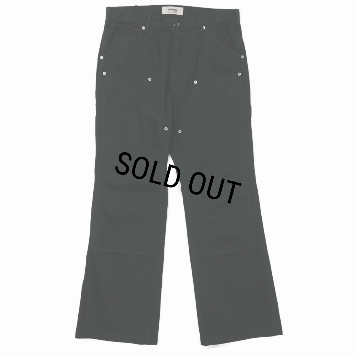画像1: DAIRIKU/"Flare" Vintage Wash Painter Chino Pants（Black）［"フレア"ヴィンテージウォッシュペインターチノパン-26秋冬］ (1)