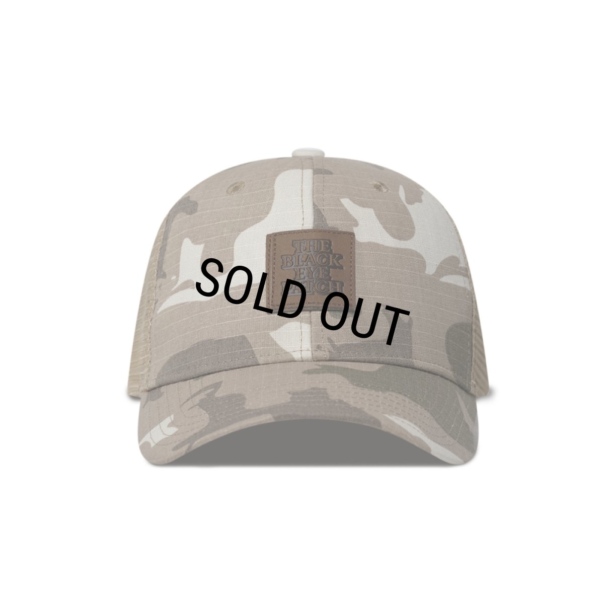 画像1: BlackEyePatch/LEATHER PATCHED MESH CAP（SAND CAMO） (1)