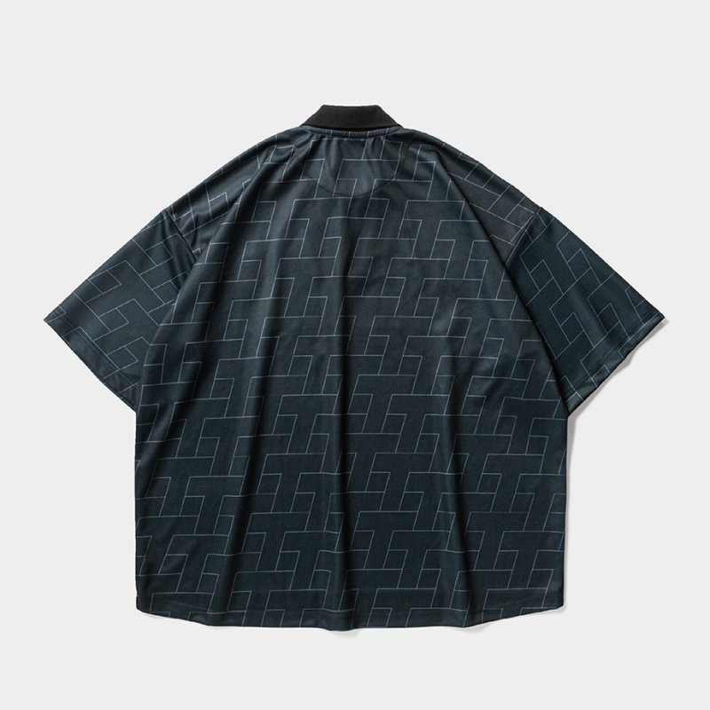 画像2: TIGHTBOOTH/JERSEY OPEN POLO（Black）［ジャージオープンポロ-26夏］