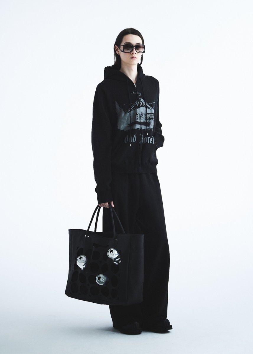 画像6: DAIRIKU/Silk-Cotton Wide Sweater Pants（Black）［ワイドスウェットパンツ-26秋冬］ (6)