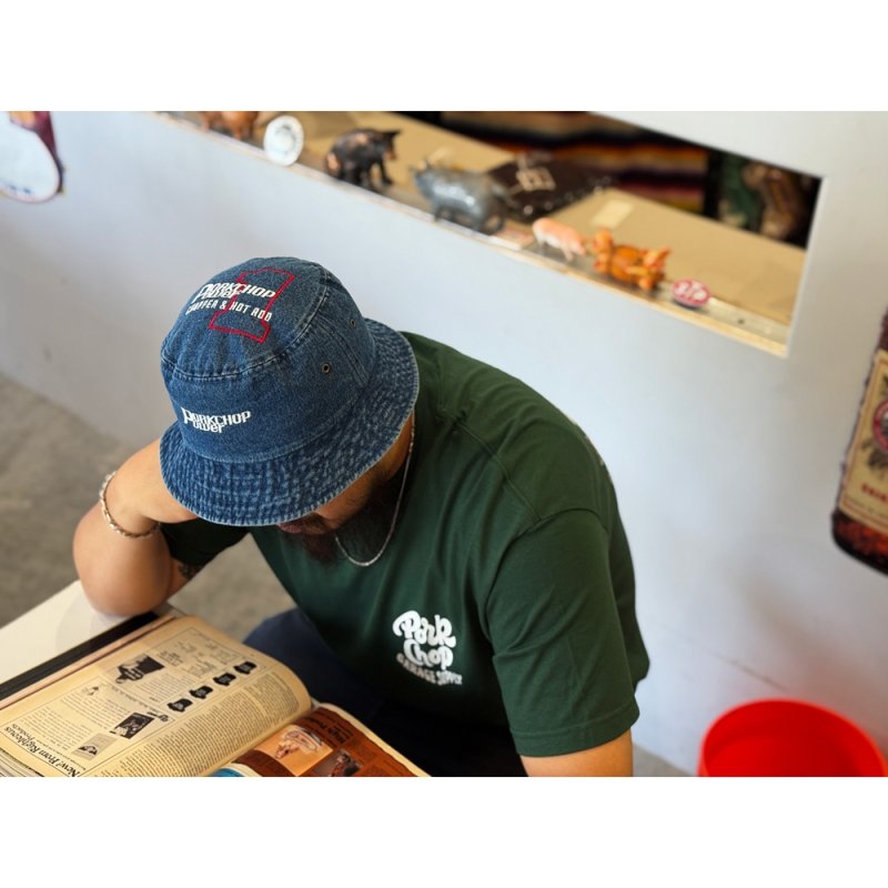 画像3: PORKCHOP/P POWER DENIM BUCKET HAT（DARK BLUE）［デニムバケットハット-26秋冬］