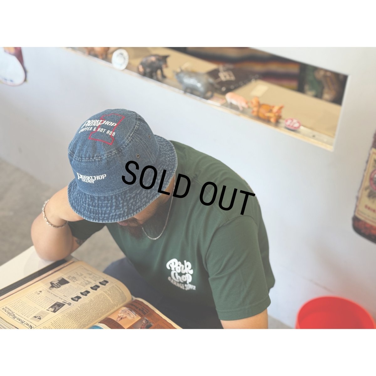 画像6: PORKCHOP/P POWER DENIM BUCKET HAT（DARK BLUE）［デニムバケットハット-26秋冬］ (6)