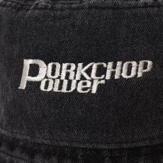 画像4: PORKCHOP/P POWER DENIM BUCKET HAT（BLACK）［デニムバケットハット-26秋冬］ (4)