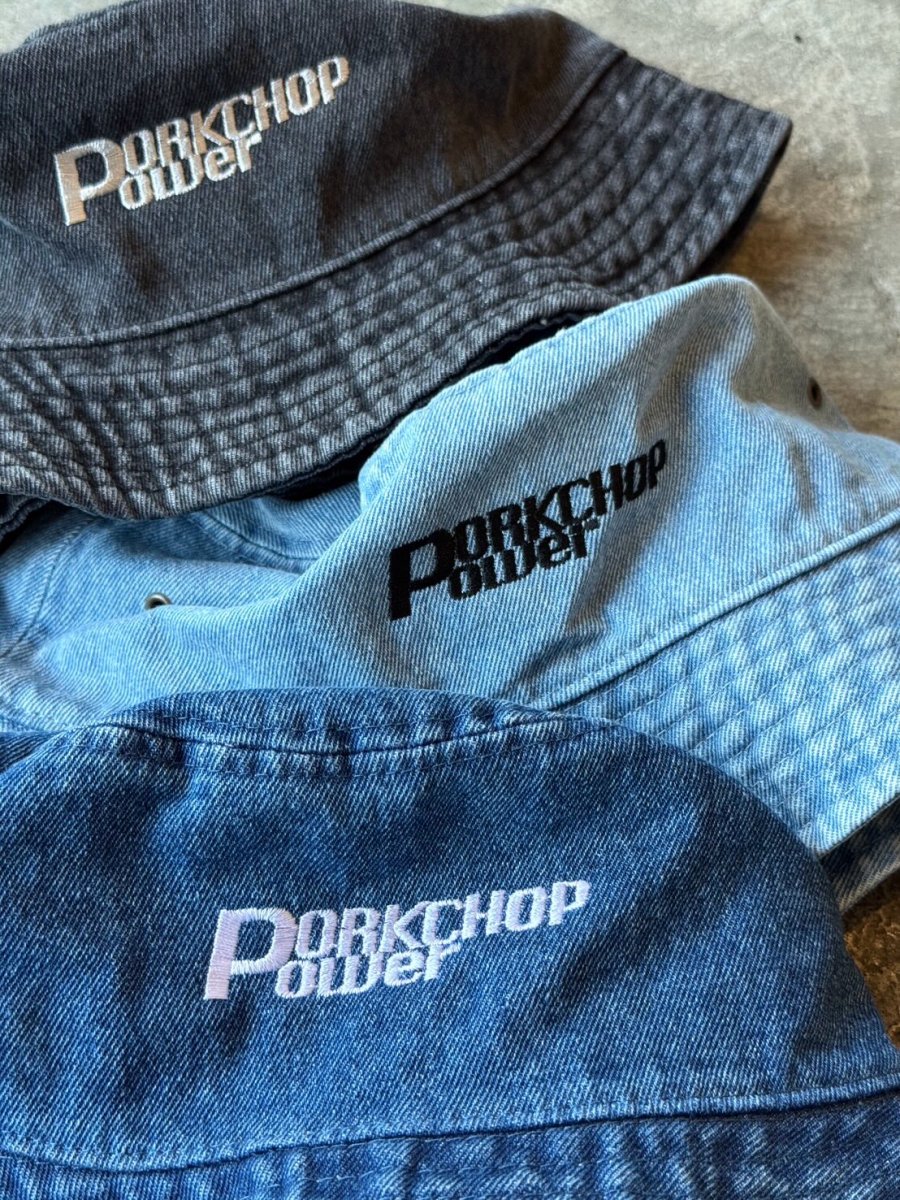 画像4: PORKCHOP/P POWER DENIM BUCKET HAT（BLACK）［デニムバケットハット-26秋冬］ (4)