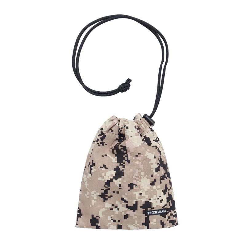 画像1: WACKO MARIA/DIGTAL CAMO DRAWSTRING BAG（BEIGE）［デジタルカモドローストリングバッグ-26秋冬］