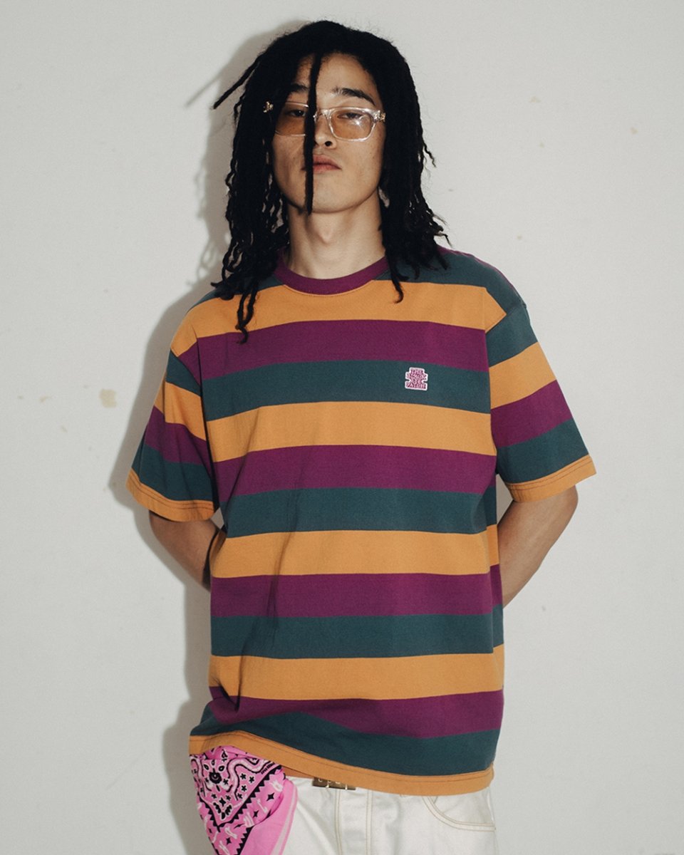 画像3: BlackEyePatch/SMALL OG BORDER STRIPED HEAVYWEIGHT TEE（MULTI） (3)