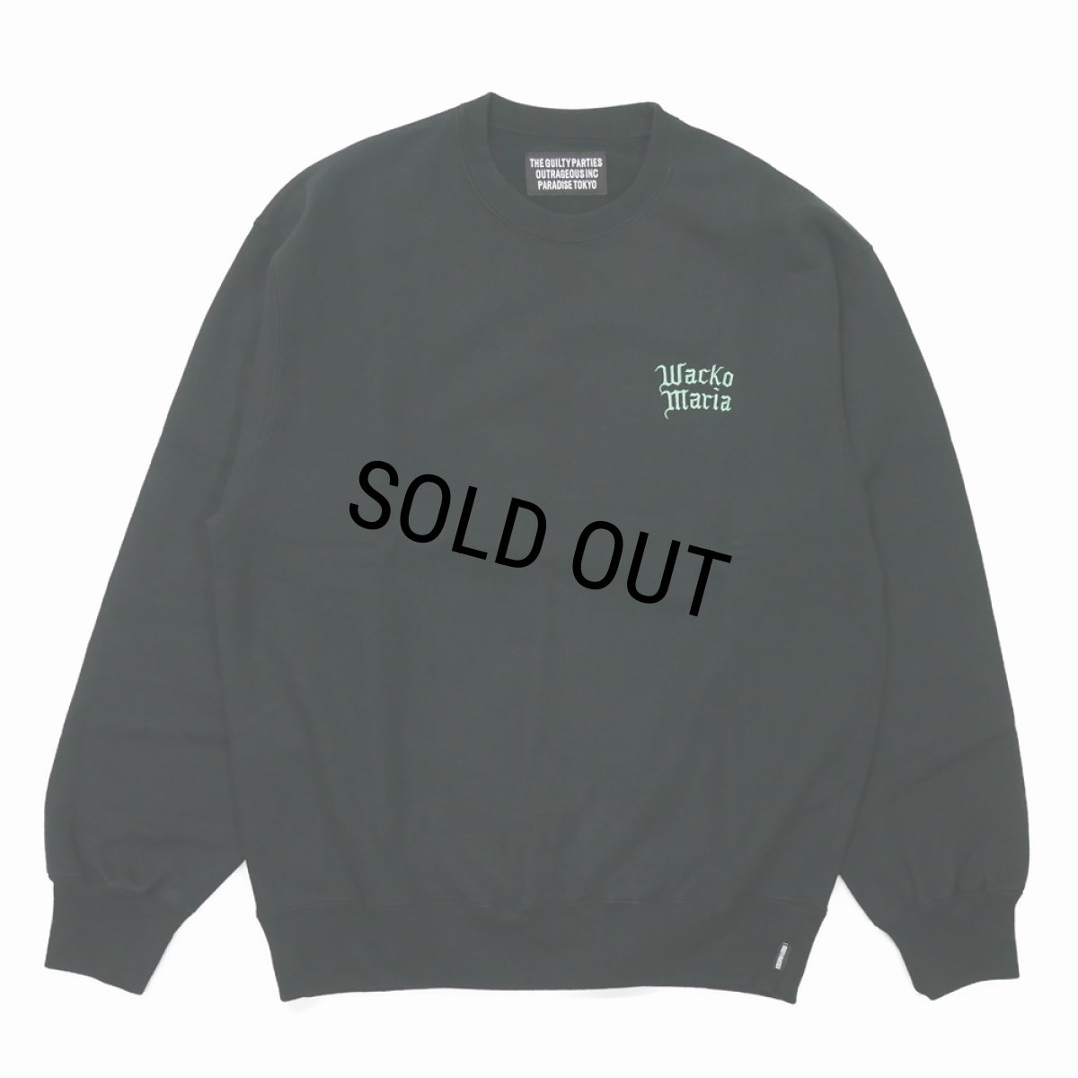 画像2: WACKO MARIA/WASHED HEAVY WEIGHT SWEAT SHIRT（BLACK）［クルーネックスウェット-26秋冬］ (2)