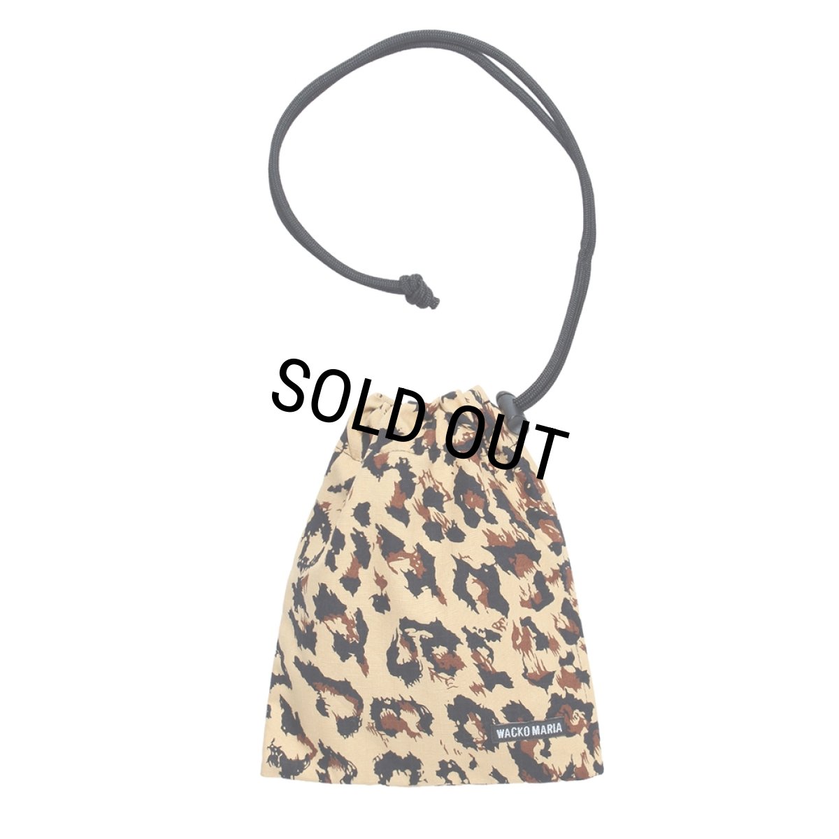 画像1: WACKO MARIA/LEOPARD DRAWSTRING BAG（BEIGE）［レオパードドローストリングバッグ-26秋冬］ (1)