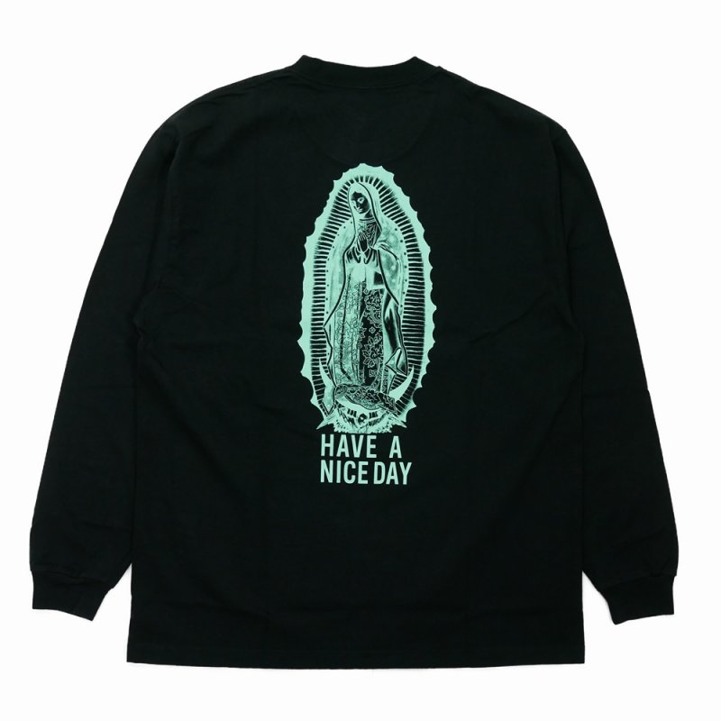 画像2: WACKO MARIA/WASHED HEAVY WEIGHT LONG SLEEVE T-SHIRT（BLACK）［刺繍+プリント長袖T-26秋冬］