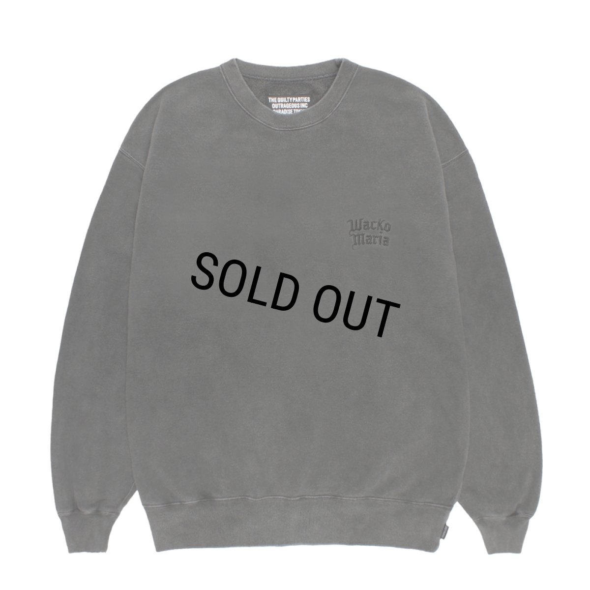 画像2: WACKO MARIA/WASHED HEAVY WEIGHT SWEAT SHIRT（GRAY）［クルーネックスウェット-26秋冬］ (2)
