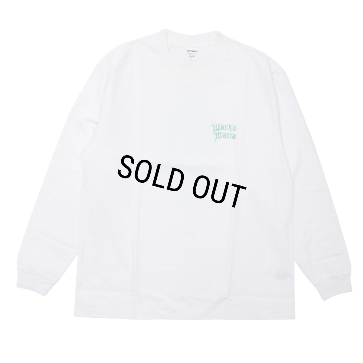 画像3: WACKO MARIA/WASHED HEAVY WEIGHT LONG SLEEVE T-SHIRT（WHITE）［刺繍+プリント長袖T-26秋冬］ (3)