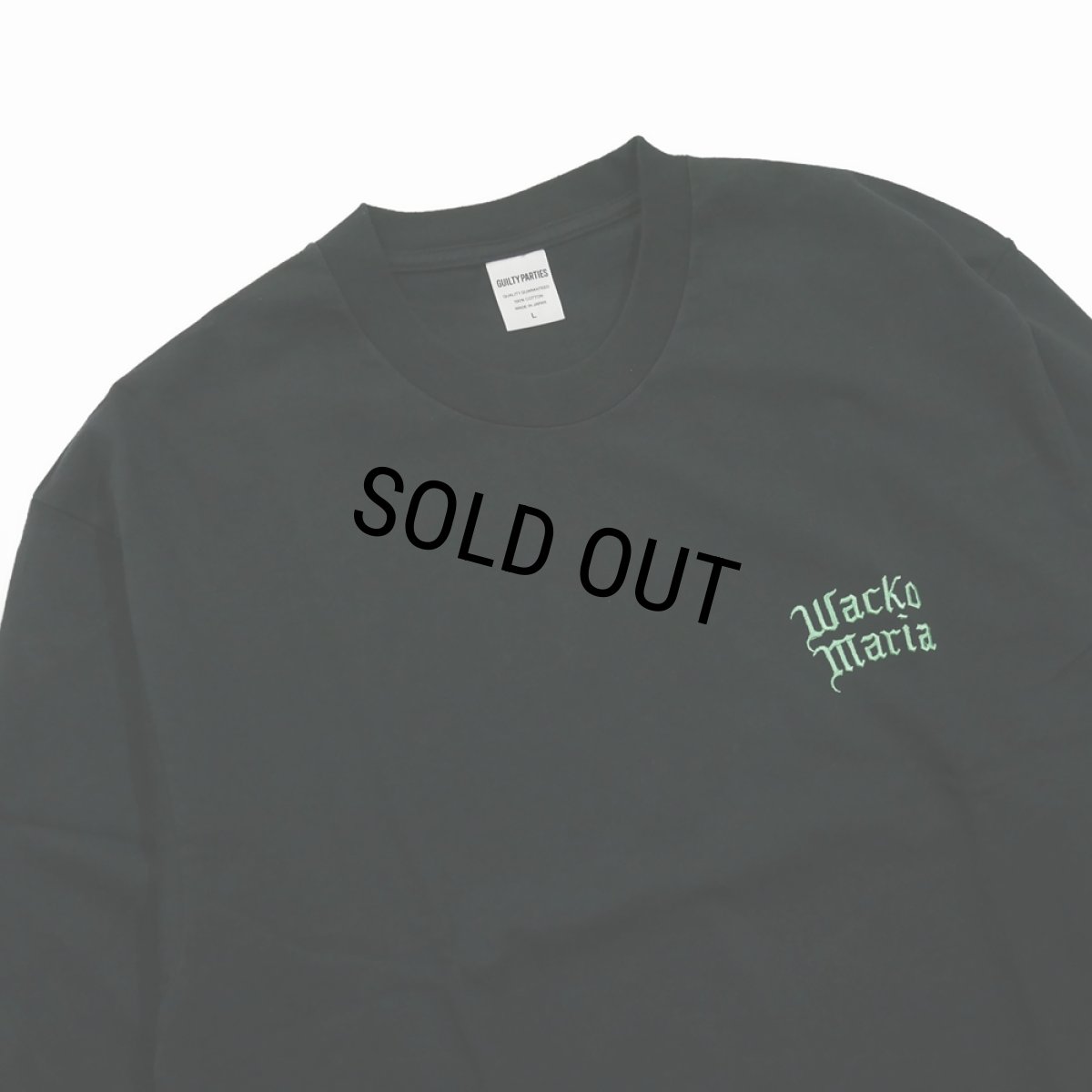 画像3: WACKO MARIA/WASHED HEAVY WEIGHT LONG SLEEVE T-SHIRT（BLACK）［刺繍+プリント長袖T-26秋冬］ (3)