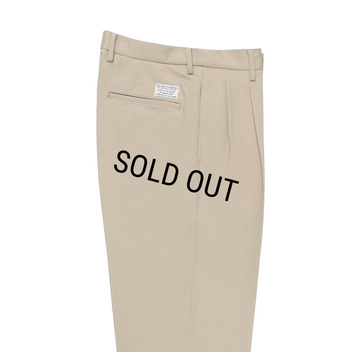画像4: WACKO MARIA/DOUBLE PLEATED CHINO TROUSERS（LIGHT BEIGE）［ツータックチノトラウザース-26秋冬］ (4)