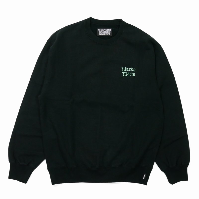 画像1: WACKO MARIA/WASHED HEAVY WEIGHT SWEAT SHIRT（BLACK）［クルーネックスウェット-26秋冬］