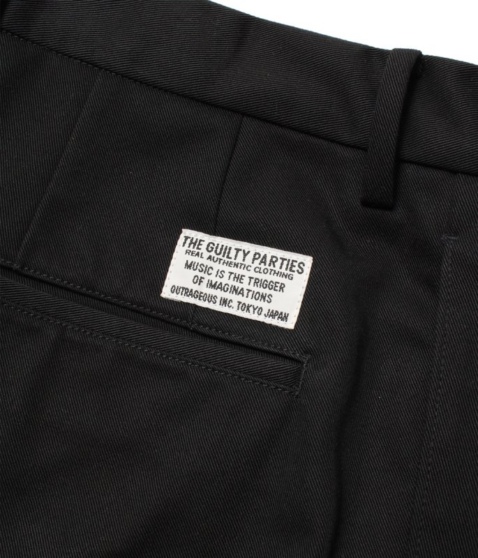 WACKO MARIA/DOUBLE PLEATED CHINO TROUSERS（BLACK）［ツータックチノ