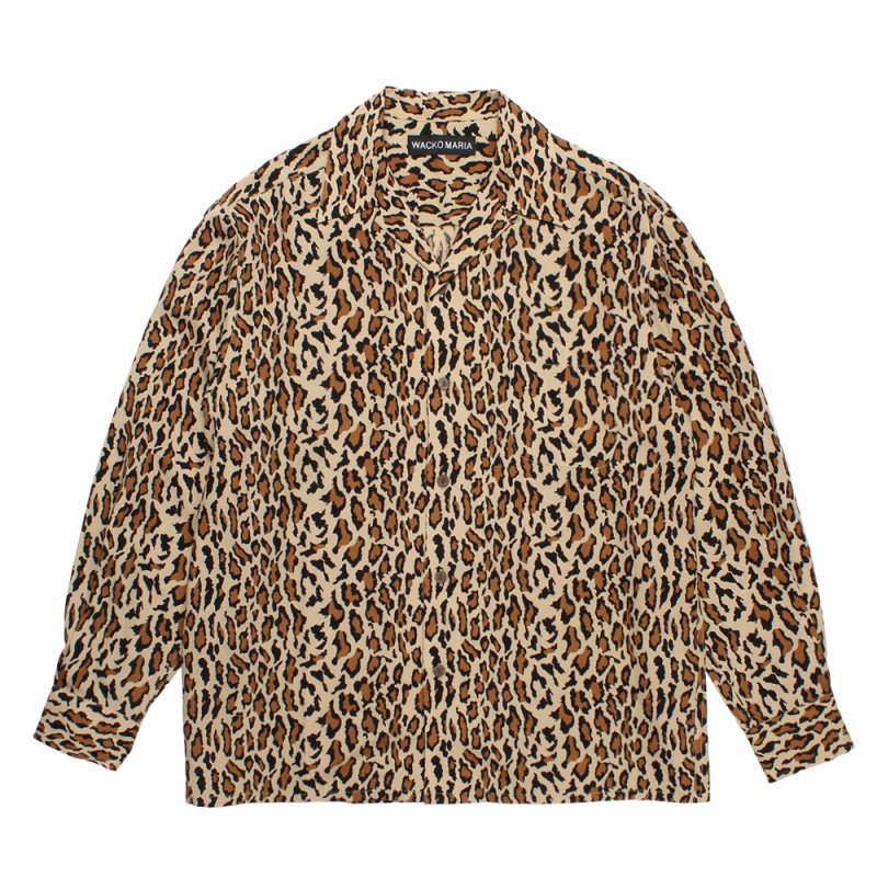画像1: WACKO MARIA/LEOPARD HAWAIIAN SHIRT（BEIGE）［レオパードハワイアンシャツ-26秋冬］
